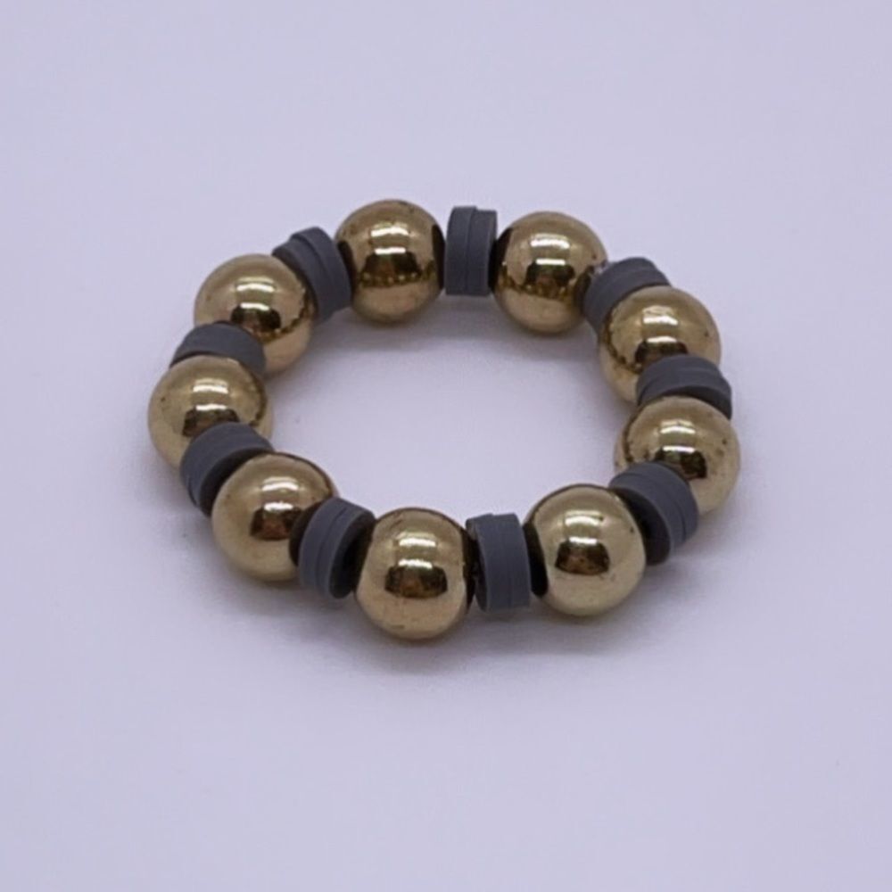 NWT Wool + Pepper Co. Gray & Gold Stackable Ring